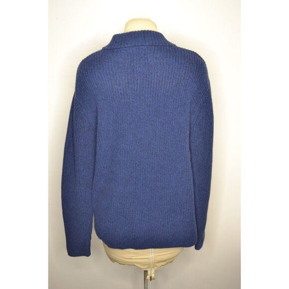 Cabela's Woman's Large Blue Cable Knit Pullover V-Neck Sweater - Picture 7 of 13